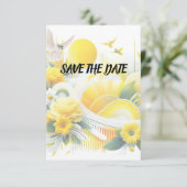 Save The Date Fusion ensoleillée : Jaune & Lime Conception vibra (Debout devant)