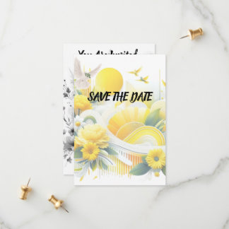 Save The Date Fusion ensoleillée : Jaune & Lime Conception vibra