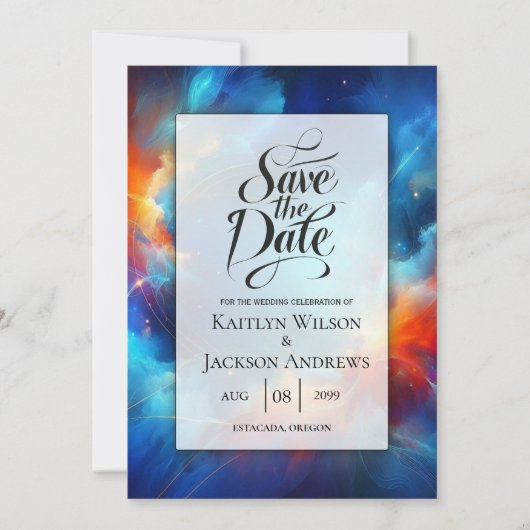 Save The Date Fusion Starlight de Feu et de Glace Mariage (Devant)