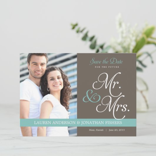 Save The Date Futur M. et Mme Enregistrer la date (Debout devant)