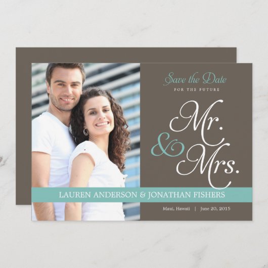 Save The Date Futur M. et Mme Enregistrer la date (Devant / Derrière)