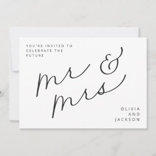 Save The Date Futur M & Mme Script Photo B/W Enregistrer la date