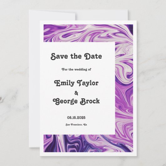 Save The Date Galaxie bleue minimale moderne Mariage d'art Abstr (Devant)