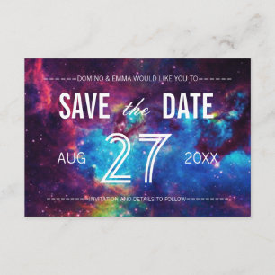 Save The Date Galaxie colorée Photo Enregistrer la date