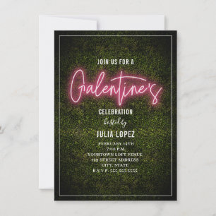 Save The Date Galentine Neon Script Bois Saint-Valentin