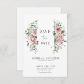 Save The Date Garden Love Rose Rose Peony Mariage (Devant / Derrière)
