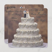 Save The Date Gâteau de mariage à cinq étages blanc avec couple (Devant / Derrière)