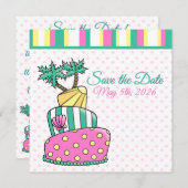 Save The Date Gâteau de plage tropicale (Devant / Derrière)