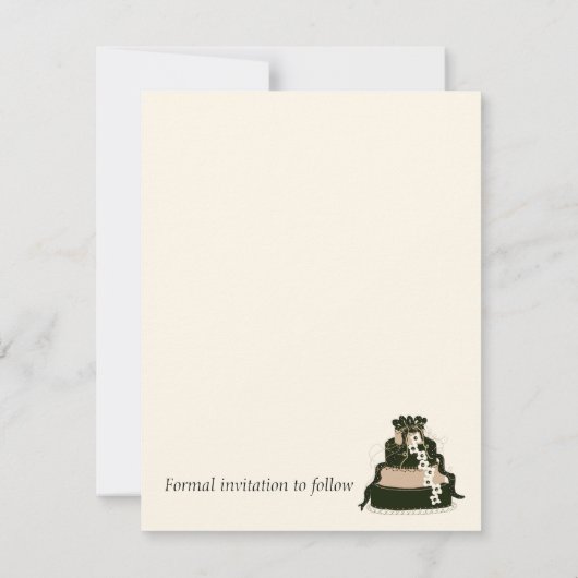 Save The Date Gâteau Mariage au chocolat Enregistrer la date (Dos)