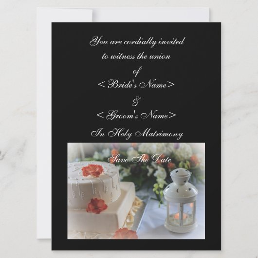 Save The Date Gâteau mariage et lanterne (Devant)