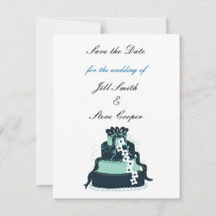 Save The Date Gâteau Mariage turquoise Enregistrer la date