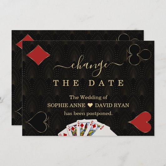 Save The Date Gatsby Casino Las Vegas Modifier La Date Mariage (Devant / Derrière)