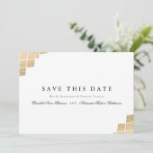 Save The Date Gatsby Géométrique Or Calligraphie (Debout devant)