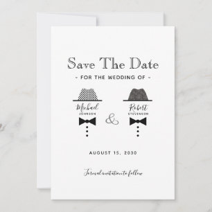 Save The Date Gay Blanc Noir