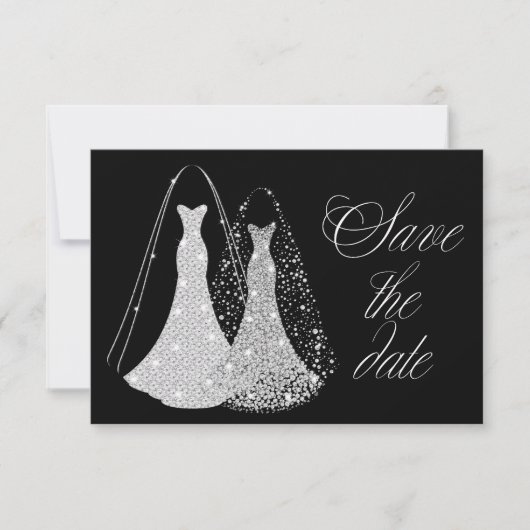 Save The Date Gay Lesbian Elegant Enregistrer la date (Devant)