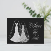 Save The Date Gay Lesbian Elegant Enregistrer la date (Debout devant)