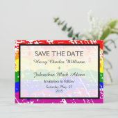 Save The Date Gay Rainbow Freedom Flag Wedding Enregistrer la da (Debout devant)