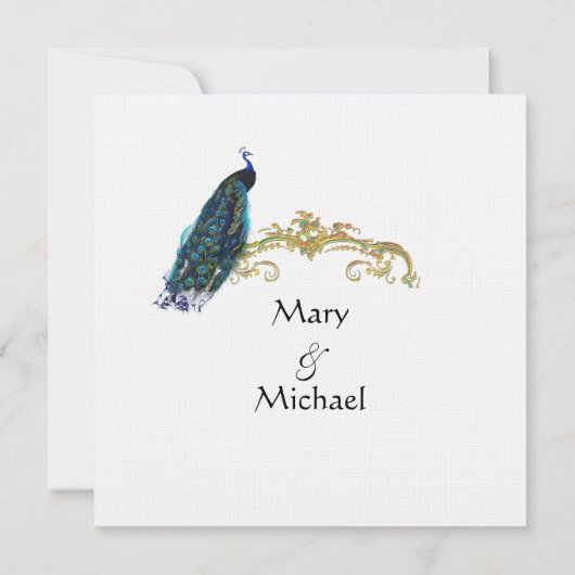 Save The Date Gazebo romantique Peacock et aquarelle (Dos)