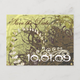 Save The Date Geel en Bruin Harten Aankondigingskaart