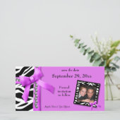 Save The Date Gemmes Zèbre Rose Et Blanc Chaud Enregistrer La Ca (Debout devant)