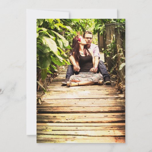 Save The Date Geo vert | Rose Gold Photo sur le dos (Dos)