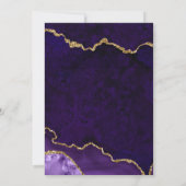 Save The Date Géode d'agate de marbre doré violet aquarelle élég (Dos)