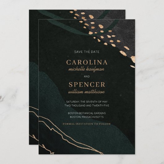 Save The Date Géode métallique (Devant / Derrière)