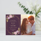 Save The Date géométrique fleurie violette enregistrer la date c (Debout devant)