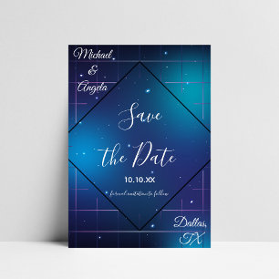 Save The Date Géométrique futuriste 80s Style Galaxy Retro Vibe