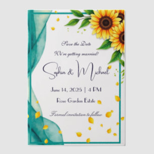 "Save the Date" Gepersonaliseerde bruiloft Vellum Uitnodigingen