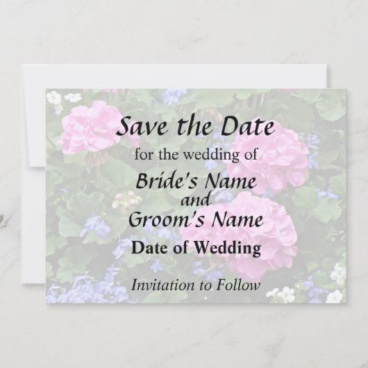 Save The Date Geraniums et Periwinkle (Devant)