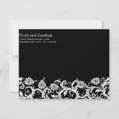 Save The Date Gerber Fuchsia & Grey Paisley Enregistrer La Date (Dos)