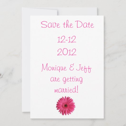 Save The Date Gerbera Daisy Enregistrer la date (Devant)