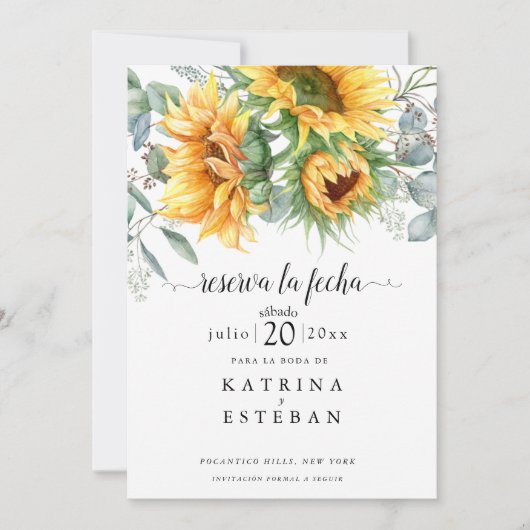 Save The Date Girasoles de otoño rústicos enregistrer la date (Devant)