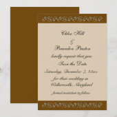 Save The Date Glaçage Perle sur Mocha Enregistrer la Date (Devant / Derrière)