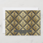 Save The Date Glam Art Deco Mariage Noir/Or ID1033 (Dos)