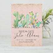 Save The Date Glam Cactus Mariage Enregistrez la Date (Debout devant)