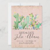 Save The Date Glam Cactus Wedding Enregistrer La Date (Devant)