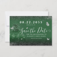 Glam Emerald Green Parties scintillant Argent Gown