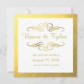 Save The Date Glam Tourbillonnant Flourish Gold Foil Enregistrer (Devant)