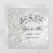 Save The Date Glamor Parties scintillant Luxe Enregistrer la dat (Devant / Derrière)