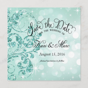 Save The Date Glamor Parties scintillant Luxe Enregistrer la dat