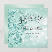 Save The Date Glamor Parties scintillant Luxe Enregistrer la dat (Devant / Derrière)