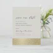 SAVE THE DATE GLAMOROUS GOLD GRAY DOTS MOSAIC ENREGISTRER LA DAT (Debout devant)