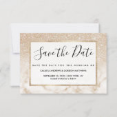Save The Date Glamorous Gold White Glitter ombre (Devant)