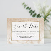 Save The Date Glamorous Gold White Glitter ombre (Debout devant)