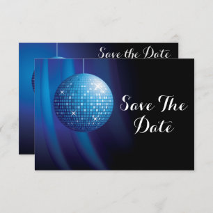 Save The Date Glamourous 40e anniversaire Blue Party Disco Ball