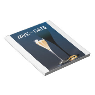 Save the Date Glas en gouden ringen Notitieblok
