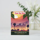 Save The Date Glendale, Californie, Travel Postcard, (Debout devant)