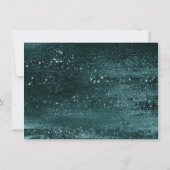 Save The Date Glitzy Foil | Minuit Turquoise Faux Metallic 3 Pho (Dos)